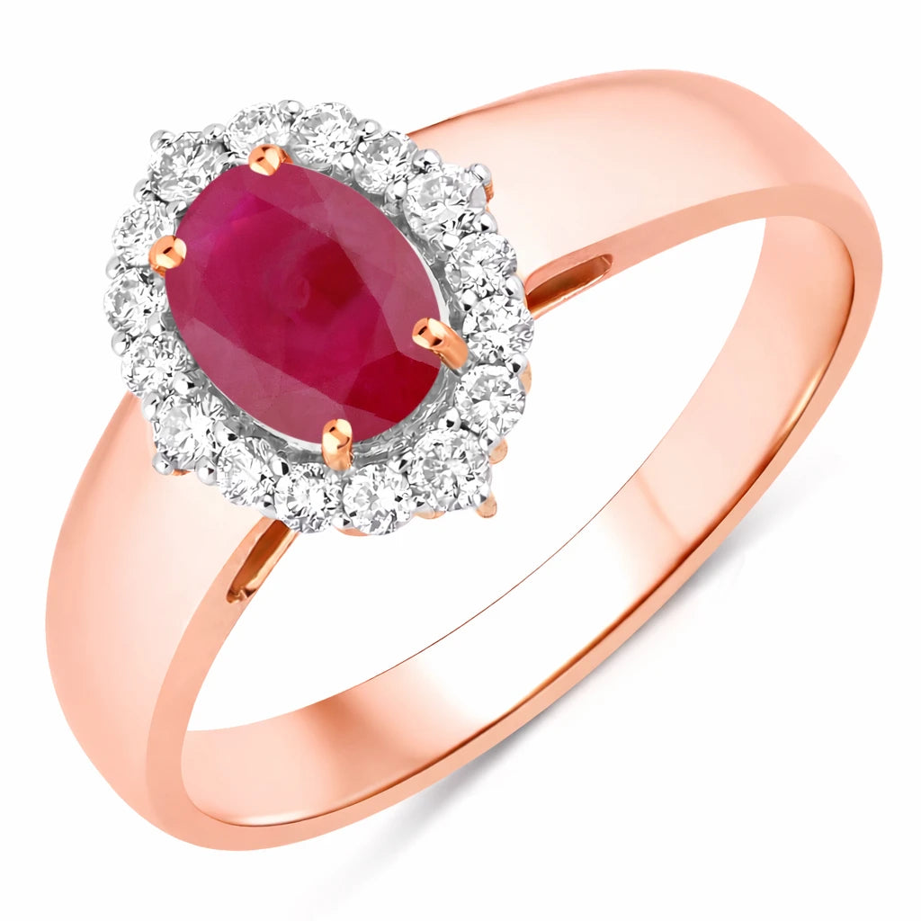 Vintage Style Oval Cut Diamond Accent Ring