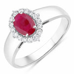 Vintage Style Oval Cut Diamond Accent Ring