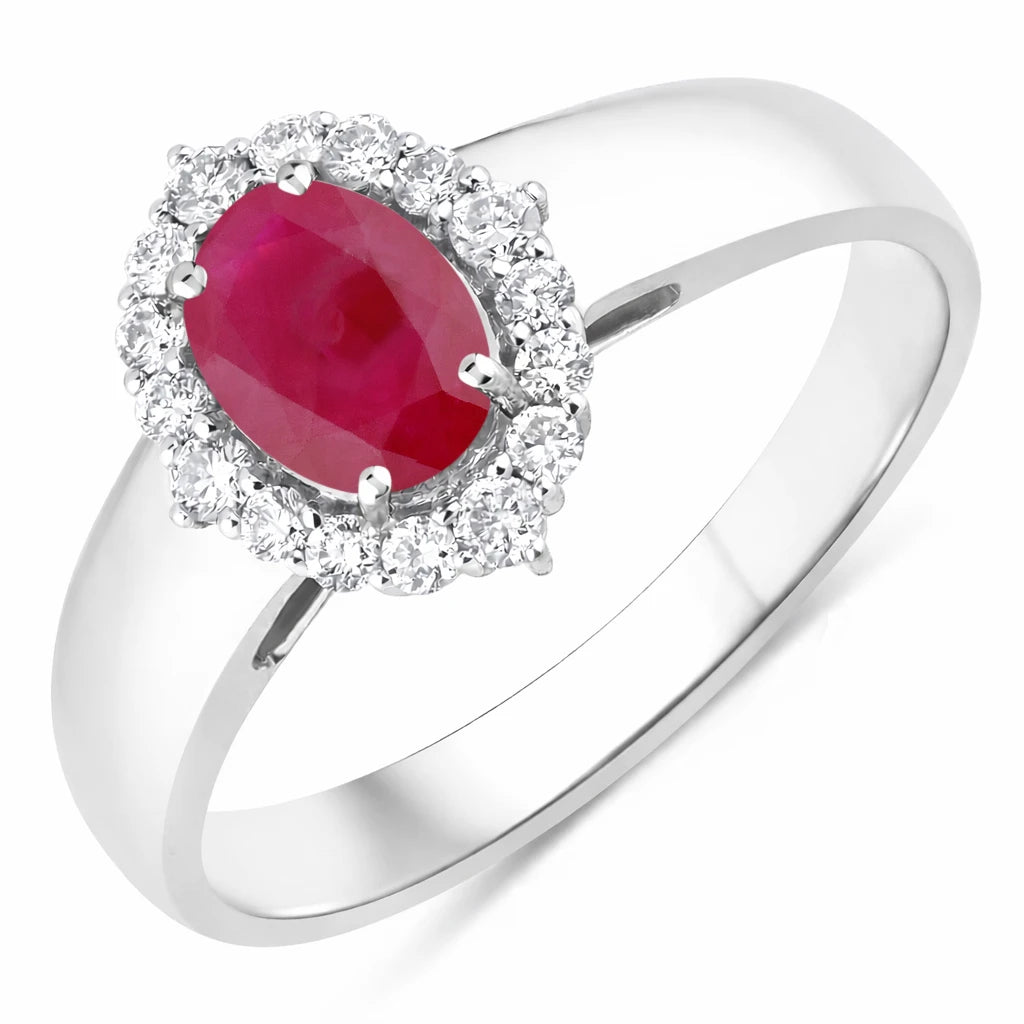 Vintage Style Oval Cut Diamond Accent Ring