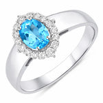 Vintage Style Oval Cut Diamond Accent Ring