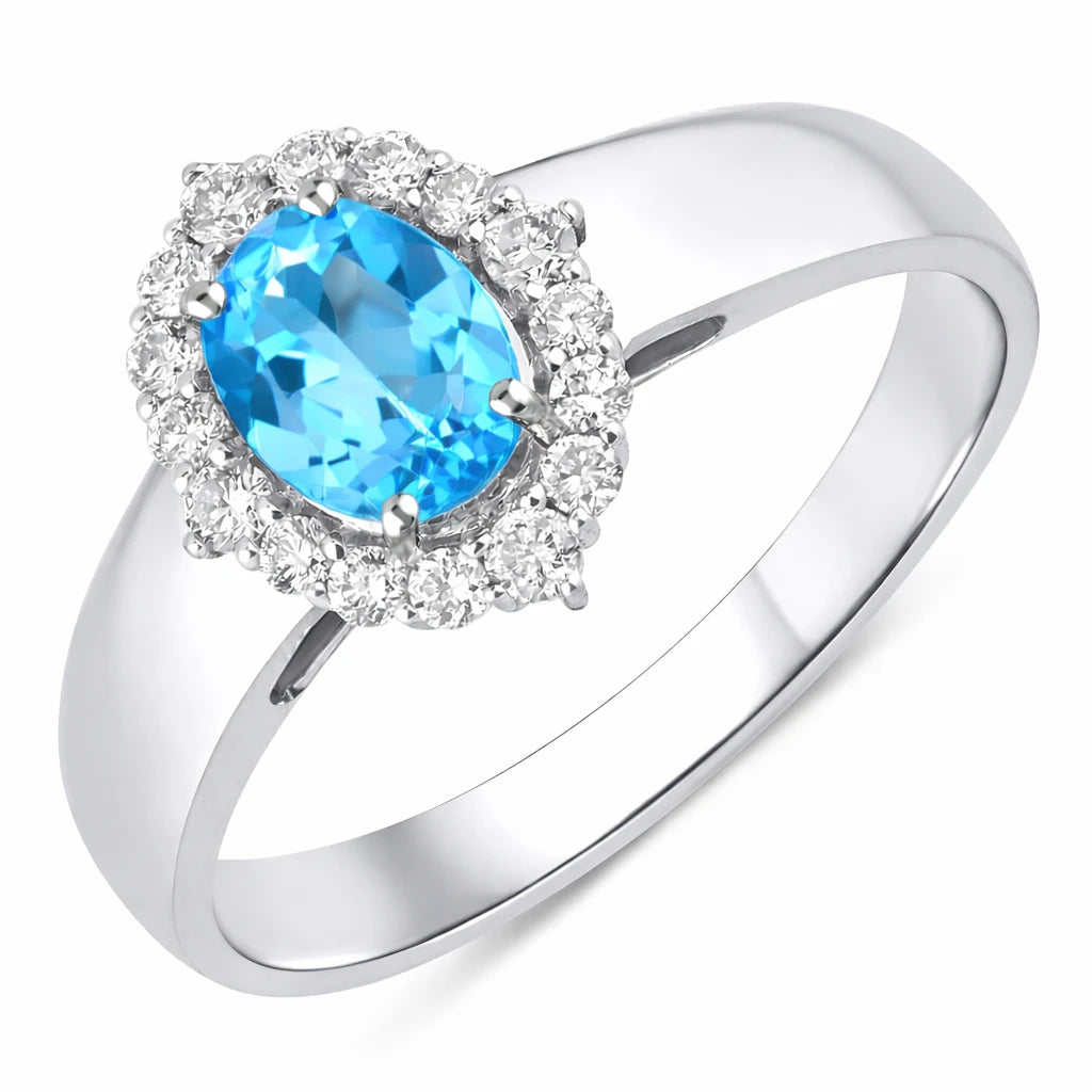 Vintage Style Oval Cut Diamond Accent Ring