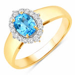 Vintage Style Oval Cut Diamond Accent Ring
