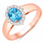 Vintage Style Oval Cut Diamond Accent Ring