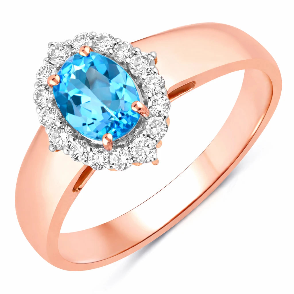 Vintage Style Oval Cut Diamond Accent Ring