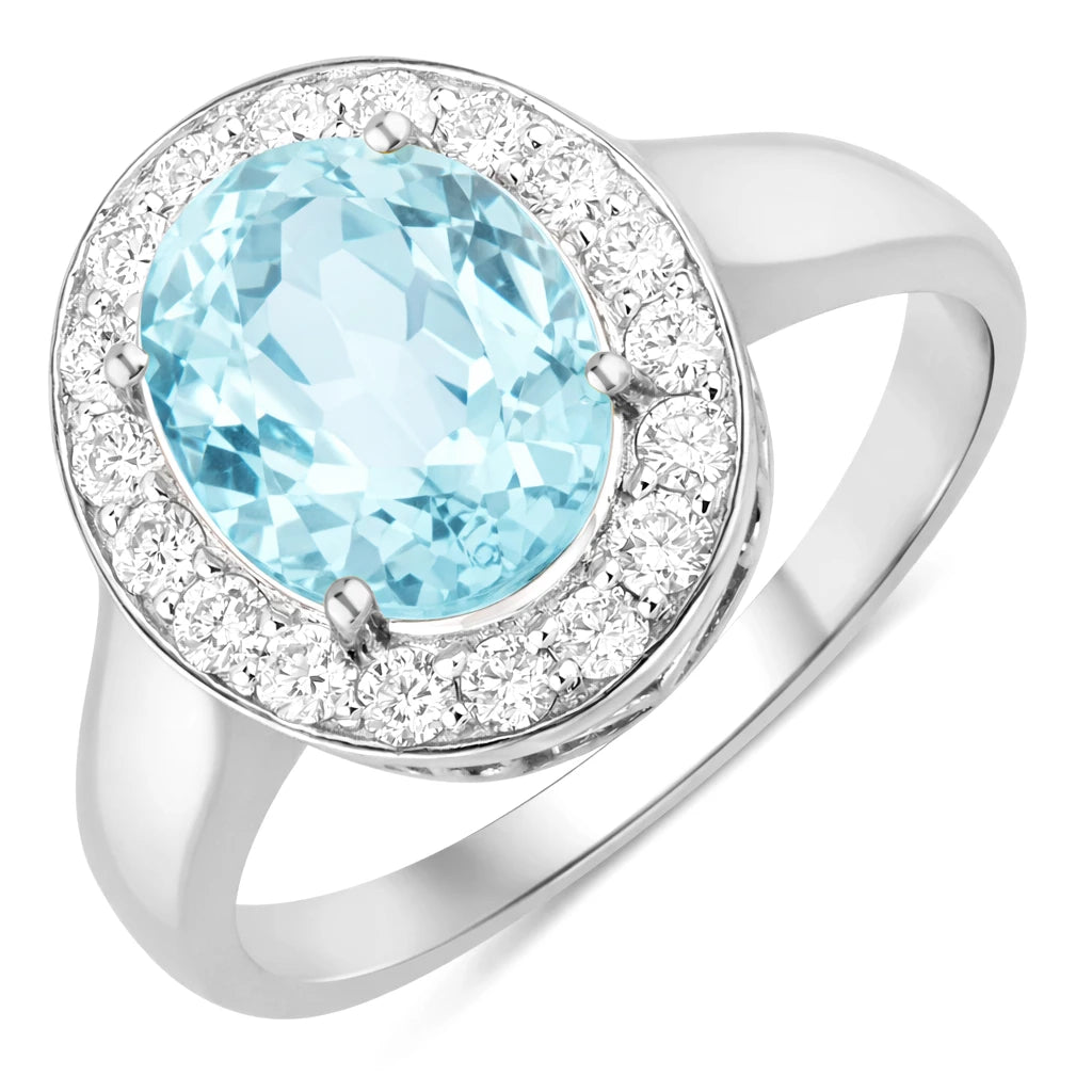 Framed Oval Cut Diamond Accent Ring