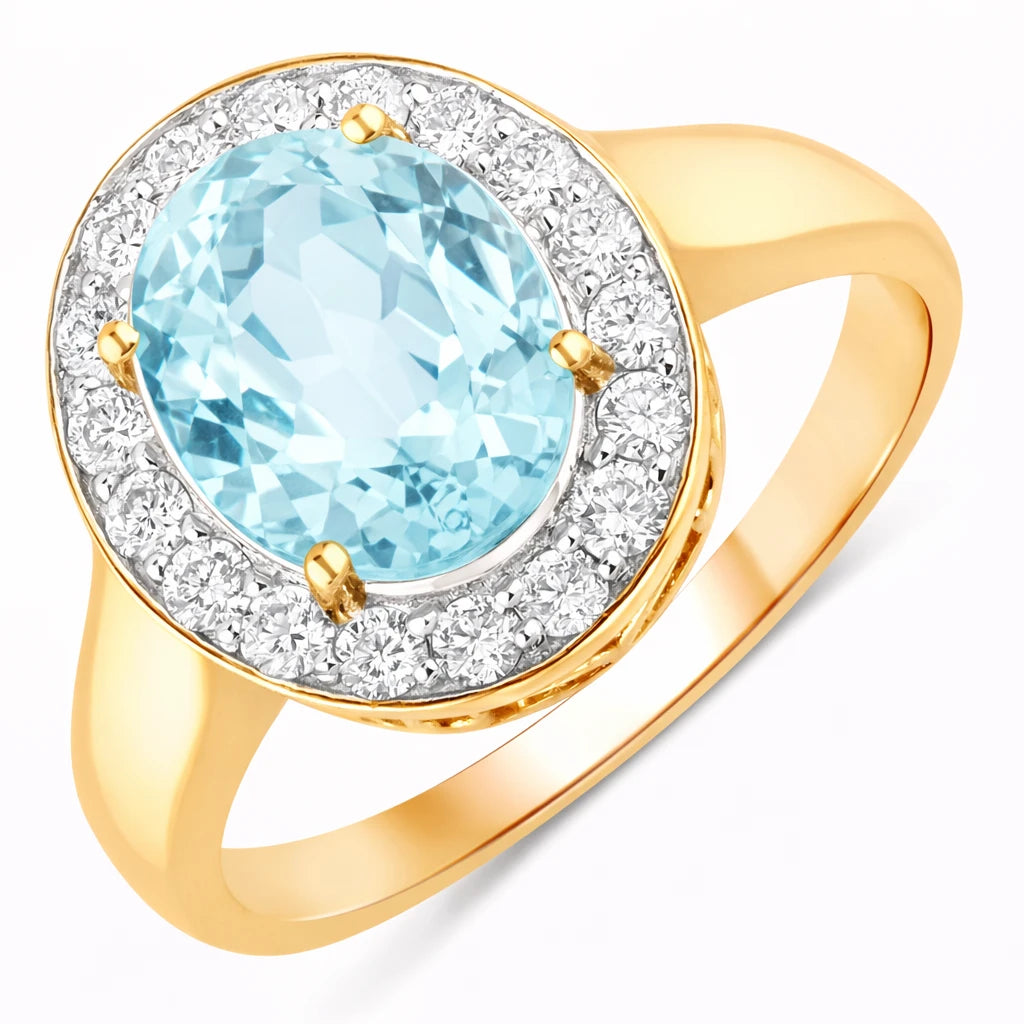 Framed Oval Cut Diamond Accent Ring