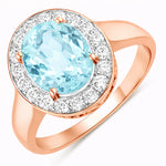 Framed Oval Cut Diamond Accent Ring