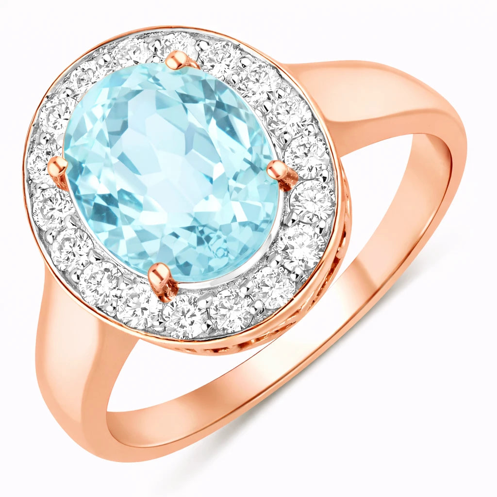 Framed Oval Cut Diamond Accent Ring
