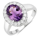 Framed Oval Cut Diamond Accent Ring