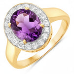 Framed Oval Cut Diamond Accent Ring