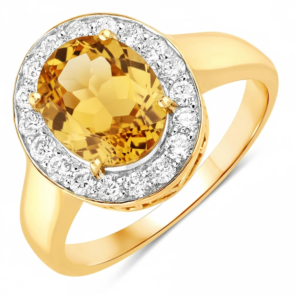 Framed Oval Cut Diamond Accent Ring