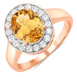 Framed Oval Cut Diamond Accent Ring