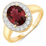 Framed Oval Cut Diamond Accent Ring