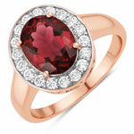 Framed Oval Cut Diamond Accent Ring