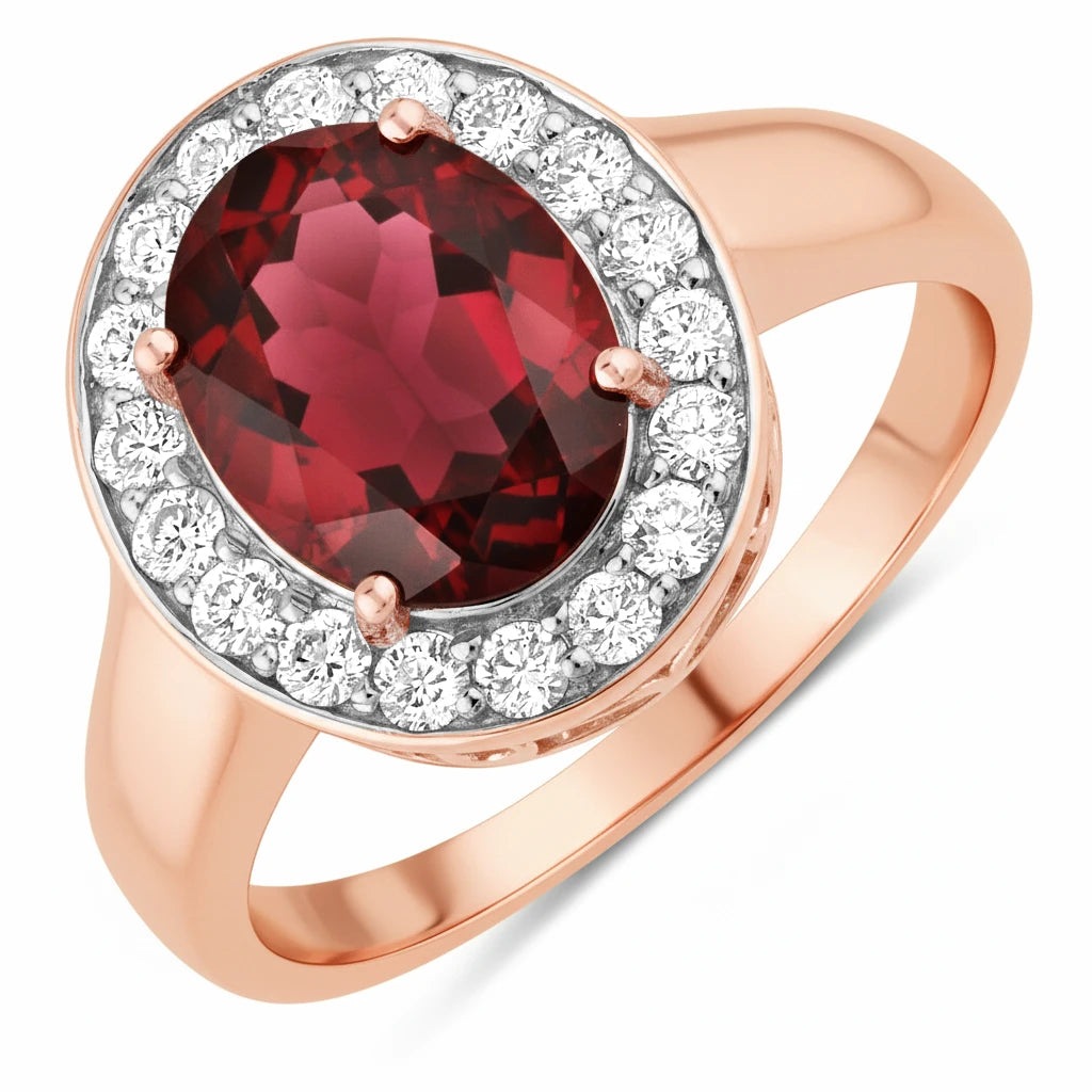 Framed Oval Cut Diamond Accent Ring