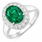 Framed Oval Cut Diamond Accent Ring