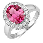 Framed Oval Cut Diamond Accent Ring