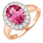 Framed Oval Cut Diamond Accent Ring
