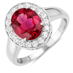 Framed Oval Cut Diamond Accent Ring