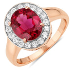 Framed Oval Cut Diamond Accent Ring