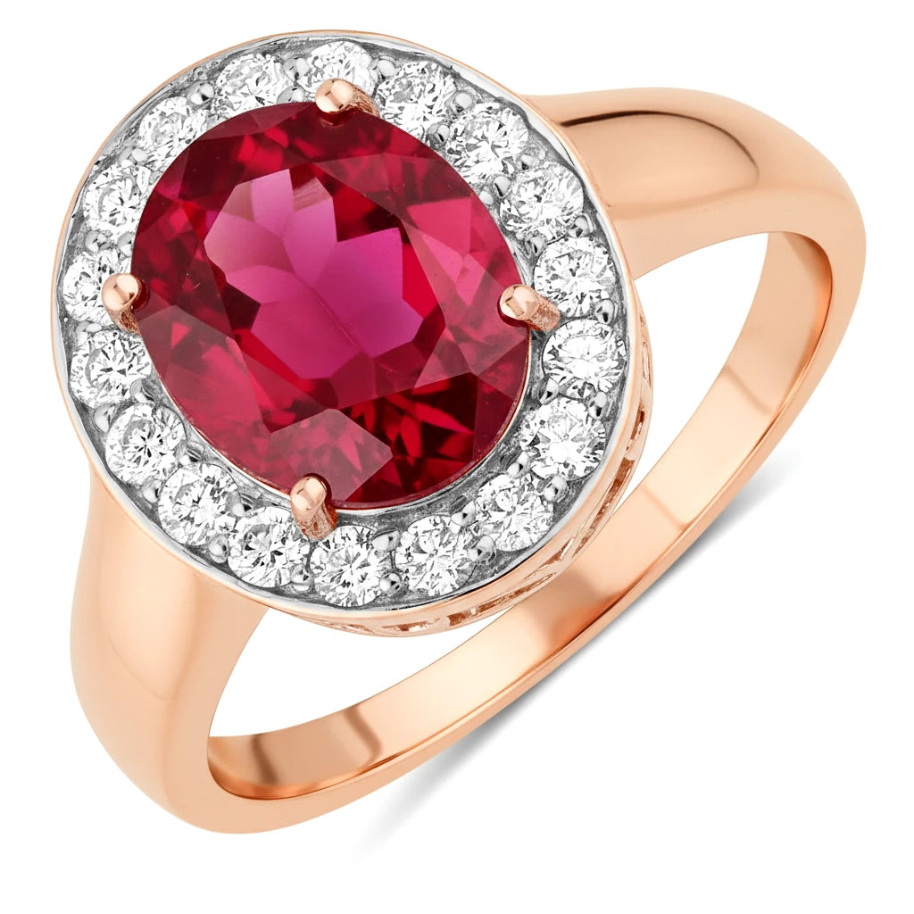 Framed Oval Cut Diamond Accent Ring