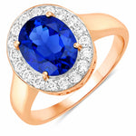 Framed Oval Cut Diamond Accent Ring