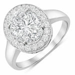 Framed Oval Cut Diamond Accent Ring