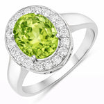 Framed Oval Cut Diamond Accent Ring