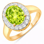 Framed Oval Cut Diamond Accent Ring