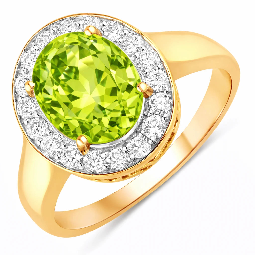 Framed Oval Cut Diamond Accent Ring