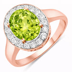Framed Oval Cut Diamond Accent Ring
