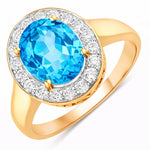 Framed Oval Cut Diamond Accent Ring