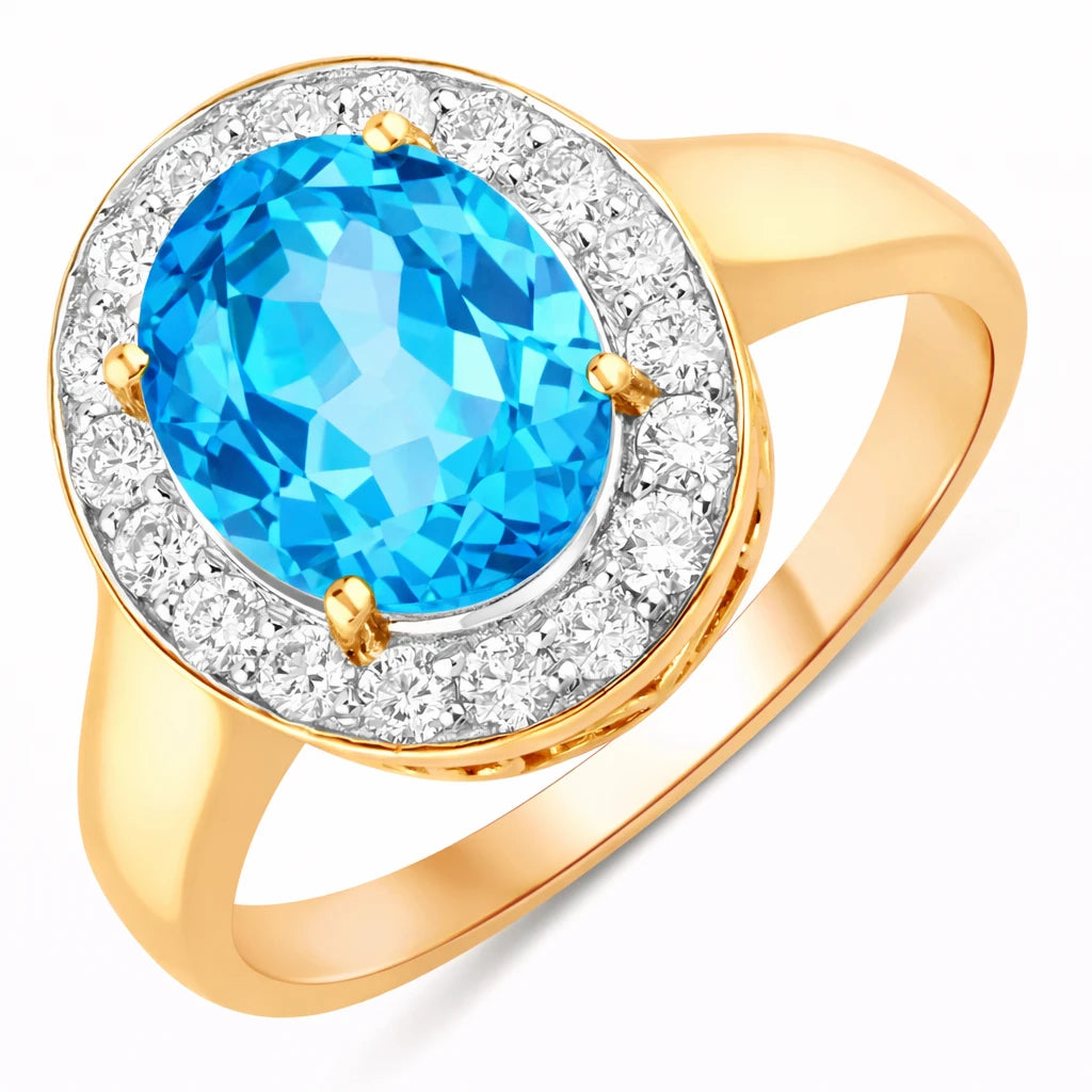 Framed Oval Cut Diamond Accent Ring
