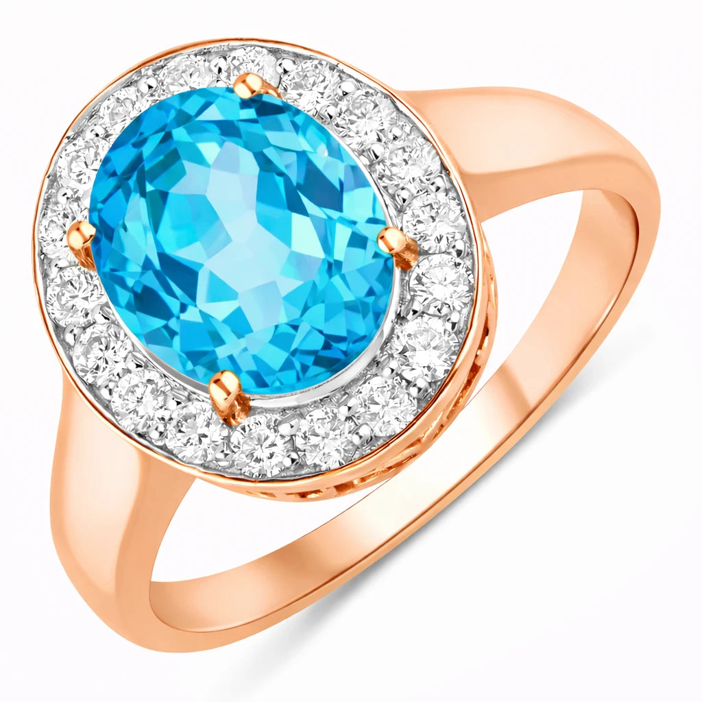 Framed Oval Cut Diamond Accent Ring