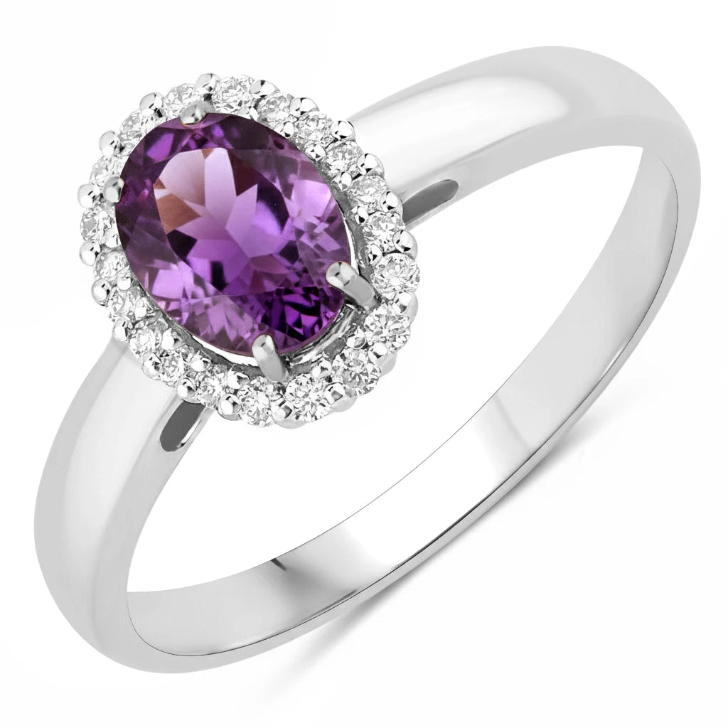 Oval Cut Diamond Accent Ring