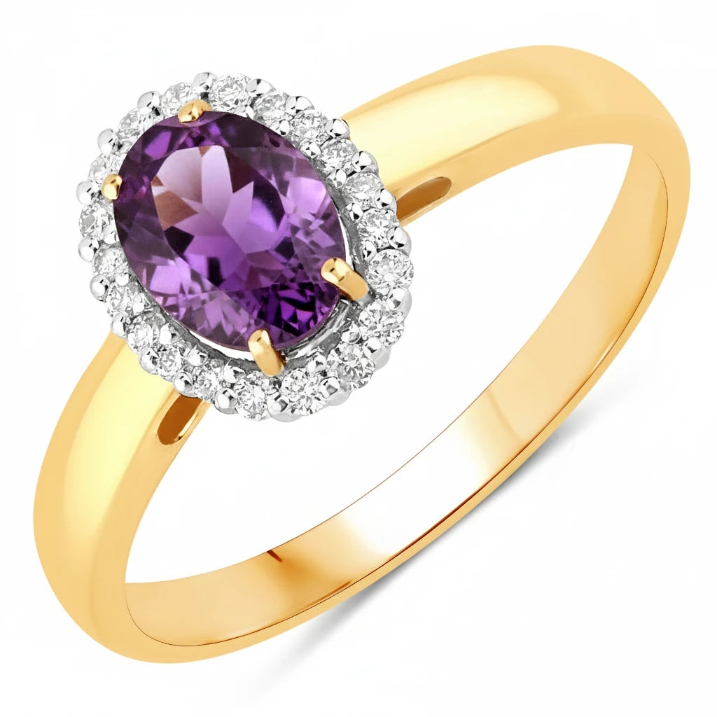 Oval Cut Diamond Accent Ring