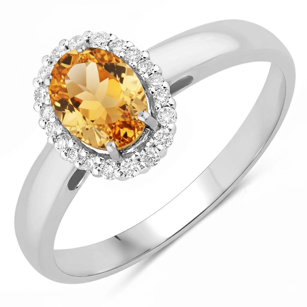 Oval Cut Diamond Accent Ring