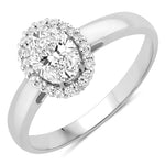 Oval Cut Diamond Accent Ring