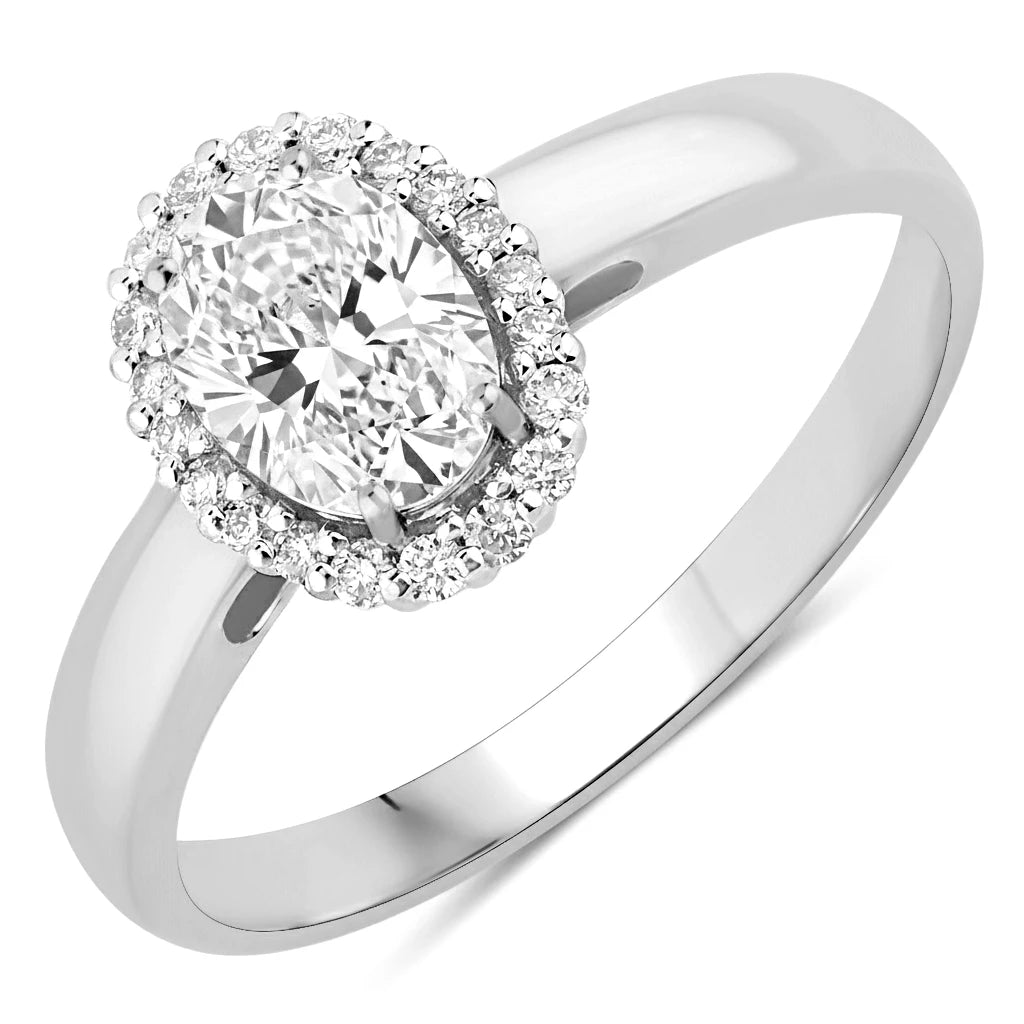 Oval Cut Diamond Accent Ring