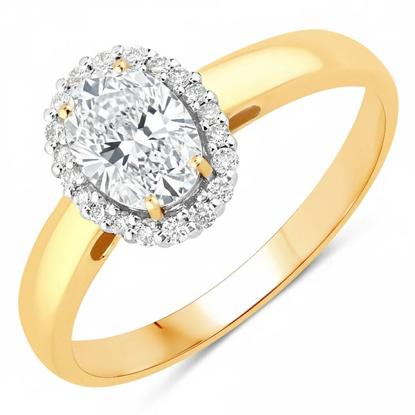 Oval Cut Diamond Accent Ring