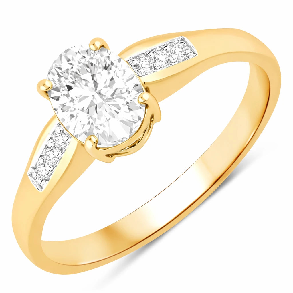 Soiree Oval Cut Diamond Accent Ring