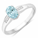Dainty Oval Cut Diamond Accent Ring