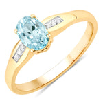 Dainty Oval Cut Diamond Accent Ring