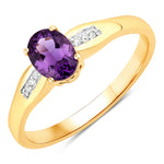 Dainty Oval Cut Diamond Accent Ring
