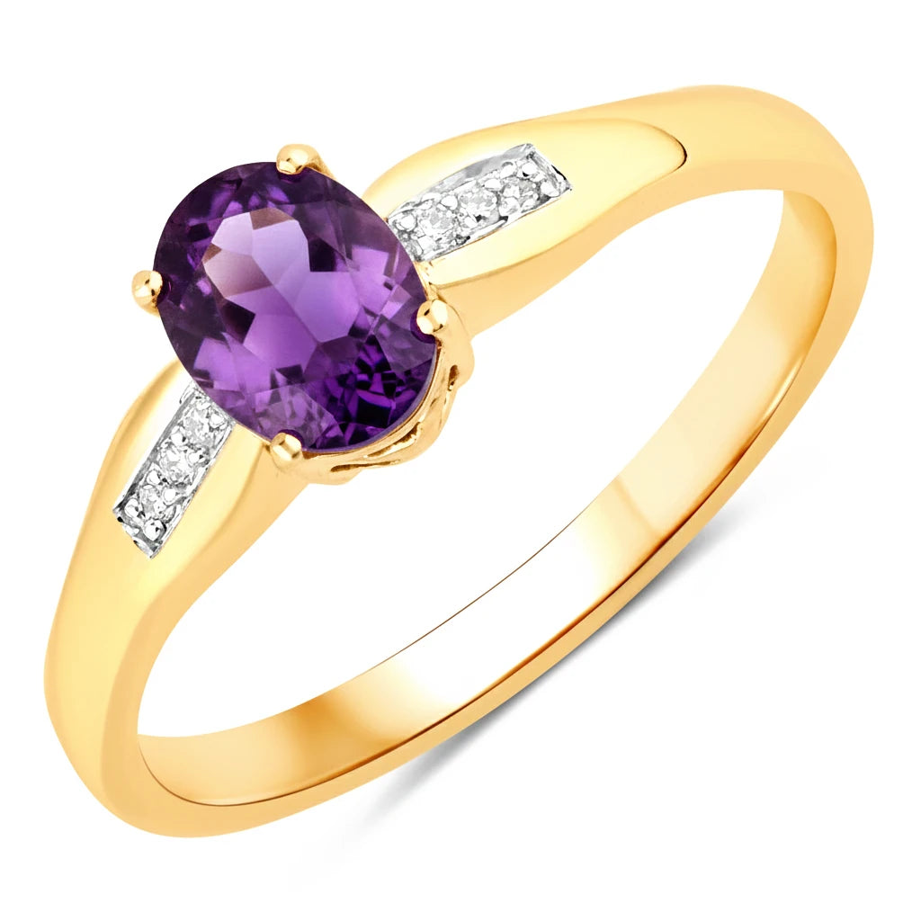 Dainty Oval Cut Diamond Accent Ring