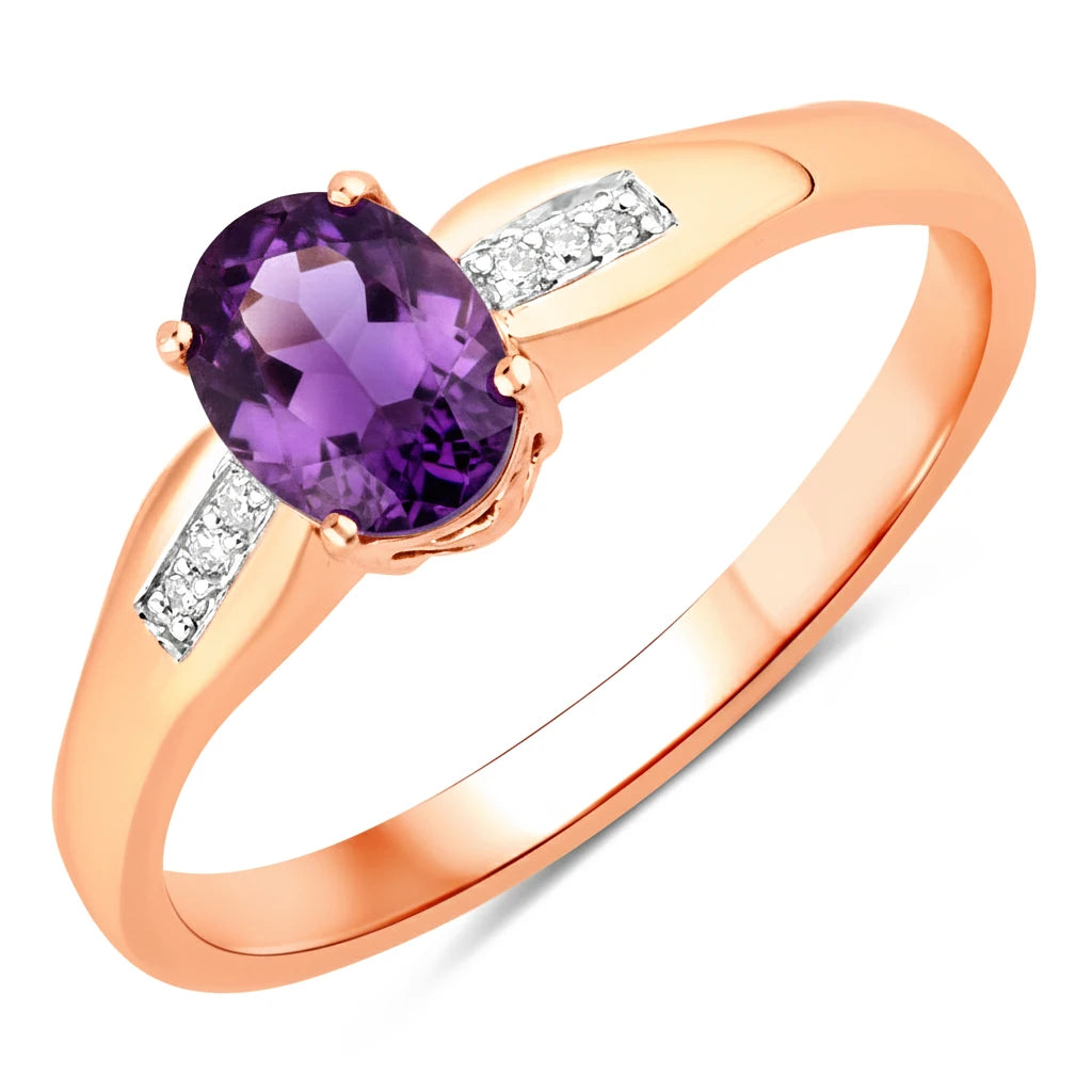 Dainty Oval Cut Diamond Accent Ring