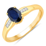 Dainty Oval Cut Diamond Accent Ring