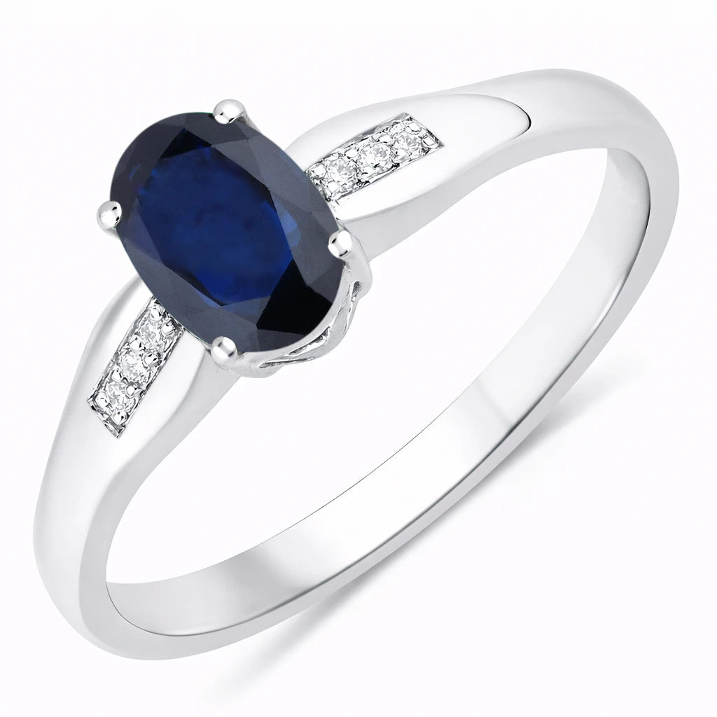 Dainty Oval Cut Diamond Accent Ring