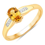 Dainty Oval Cut Diamond Accent Ring
