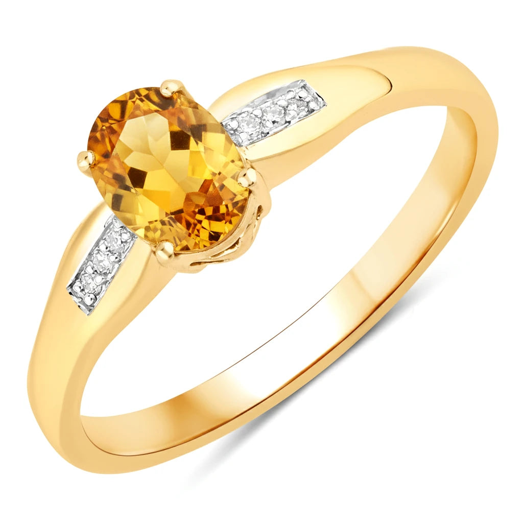 Dainty Oval Cut Diamond Accent Ring
